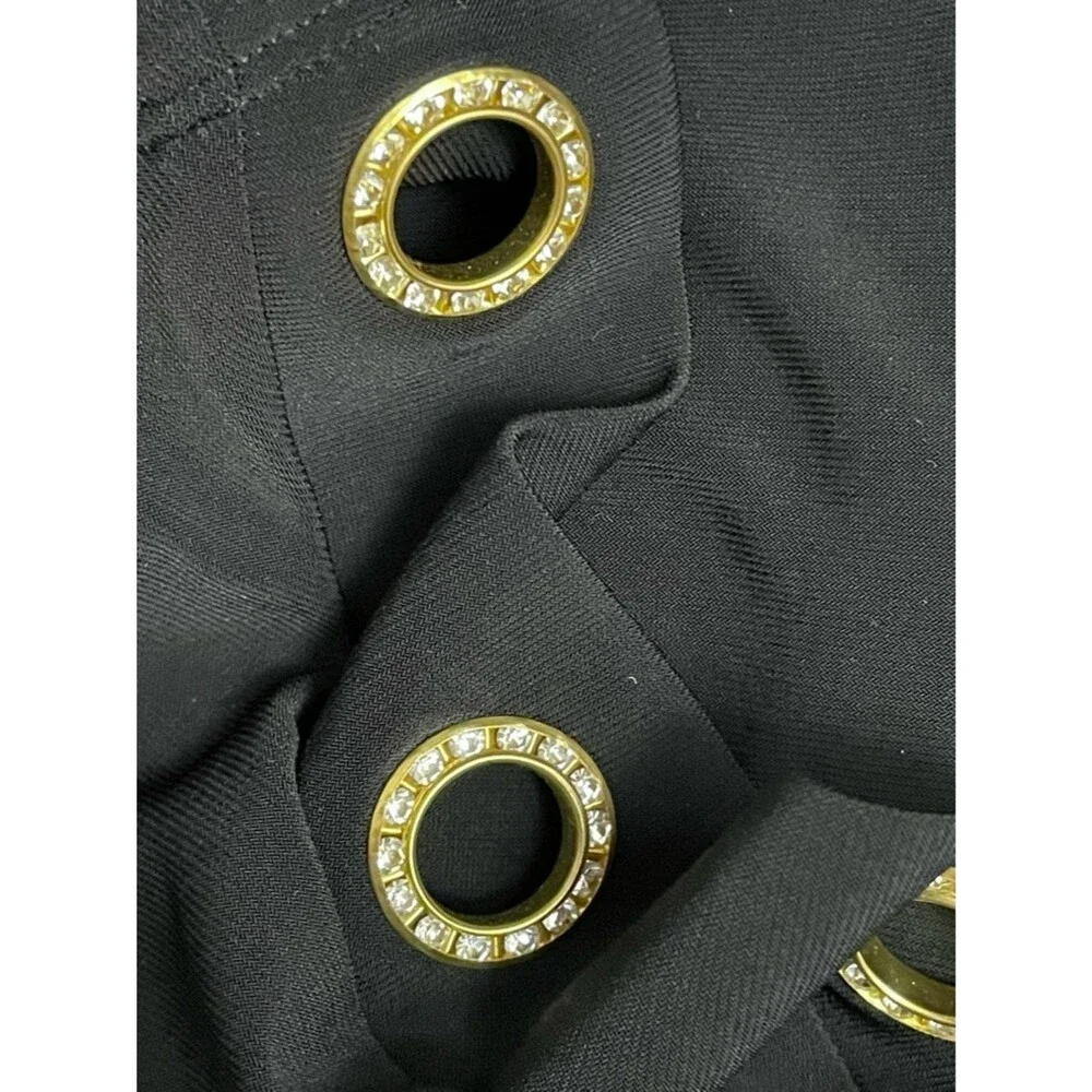 NWT Beyond Control Black One Piece Swimsuit Wrap Tie Grommet Detail Size 10
